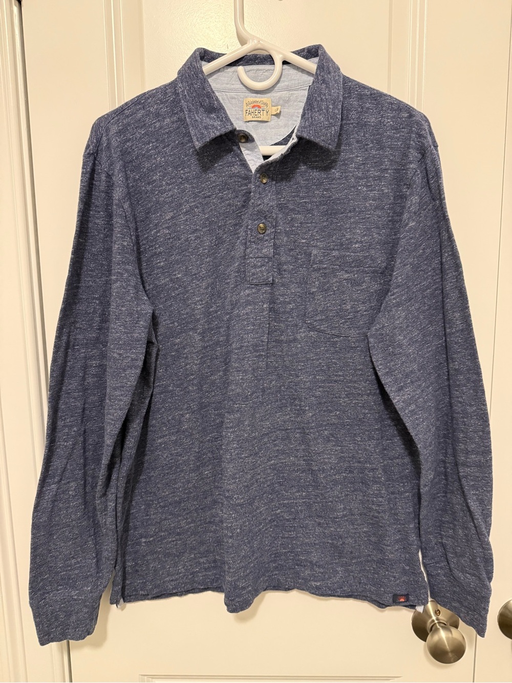 Faherty Lux Long Sleeve Polo